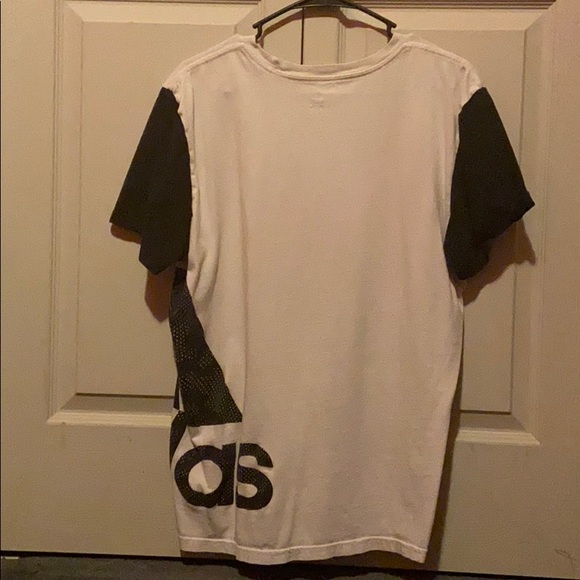 White and black adidas tee. - Picture 2 of 3